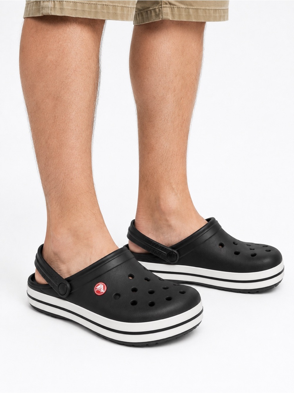 Size 9 Crocs Men’s Crocband Black Comfort Clogs Slip On Sandals